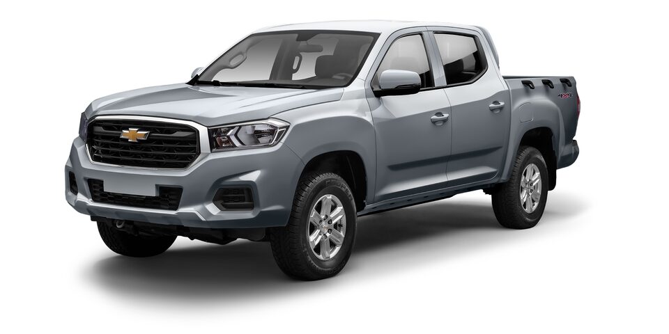 Pickup Chevrolet en color plata brillante