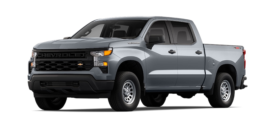 Chevrolet Silverado Turbo 2024, camioneta de trabajo en color gris mate