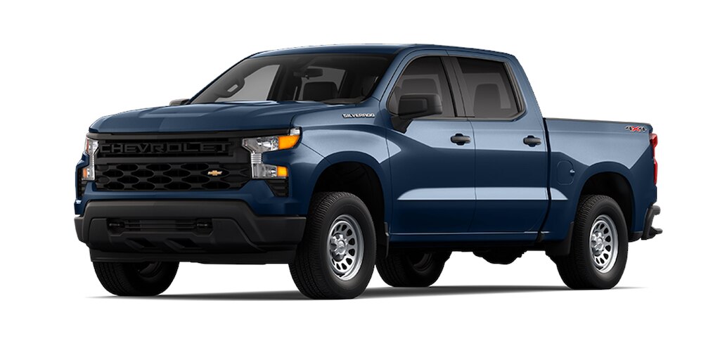 Chevrolet Silverado Turbo 2024, camioneta de trabajo en color nebula metalico