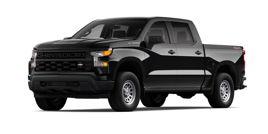 Chevrolet Silverado Turbo 2024, camioneta de trabajo en color negro