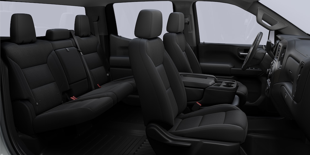 Chevrolet Silverado Turbo 2024, camioneta de trabajo con interiores en Tela negro